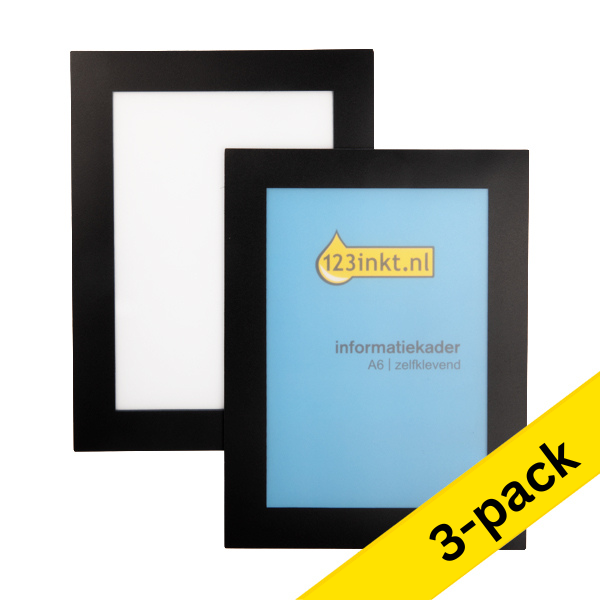 123ink black A6 self-adhesive information frame (3 x 2-pack)  301729 - 1