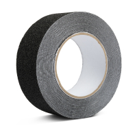 123ink black PVC anti-slip tape with sand surface, 50mm x 10m 302547