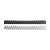 123ink black and white binding spines, 16mm (50-pack) 340055