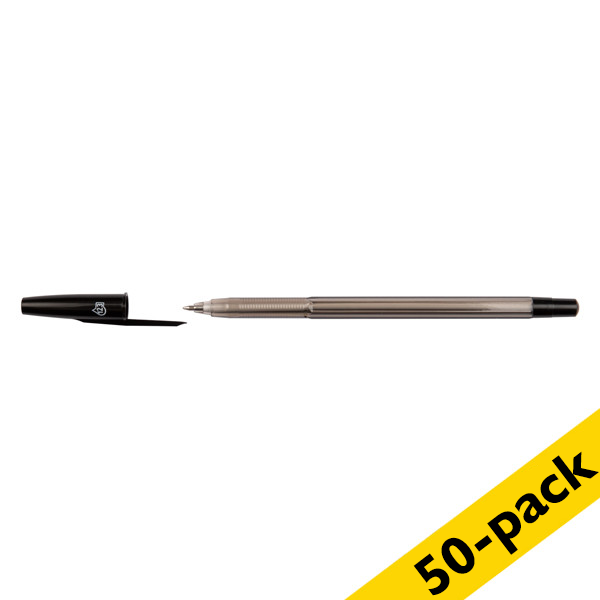 123ink black ballpoint pen with cap (50-pack) 8373639C 300980 - 1