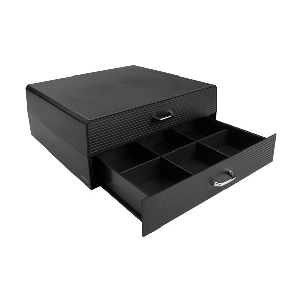 123ink black coffee capsule holder with double drawer 302557 - 2