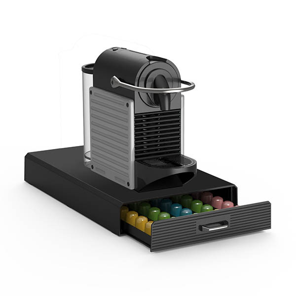 123ink black coffee capsule holder with drawer 302560 - 4