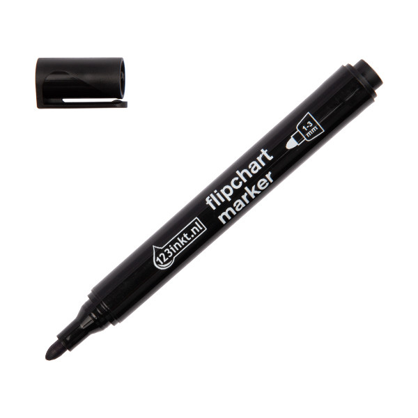 123ink black flipchart marker (1mm - 3mm round) 4-380001C 390557 - 1