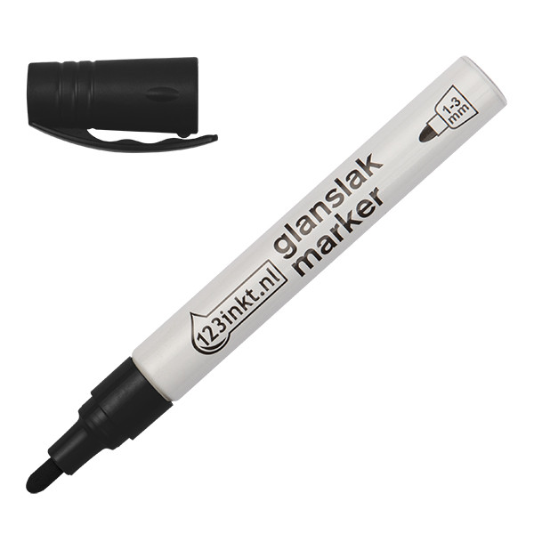 123ink black gloss paint marker (1mm - 3mm round) 4-750-9-001C 300825 - 1
