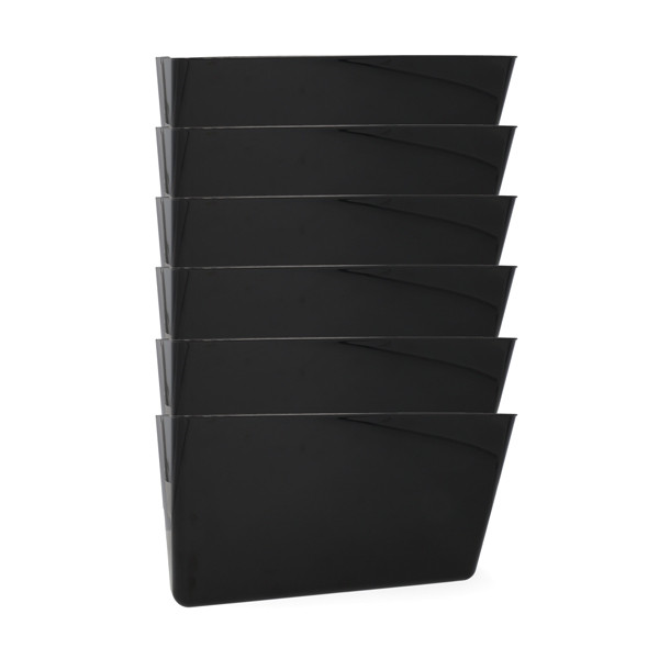 123ink black landscape wall brochure holder with 6 compartments 302753 - 1