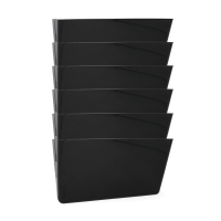 123ink black landscape wall brochure holder with 6 compartments 302753