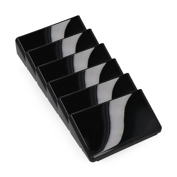 123ink black landscape wall brochure holder with 6 compartments 302753 - 2