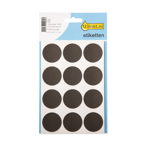 123ink black marking dots, Ø 32mm (240 labels)  301491 - 1
