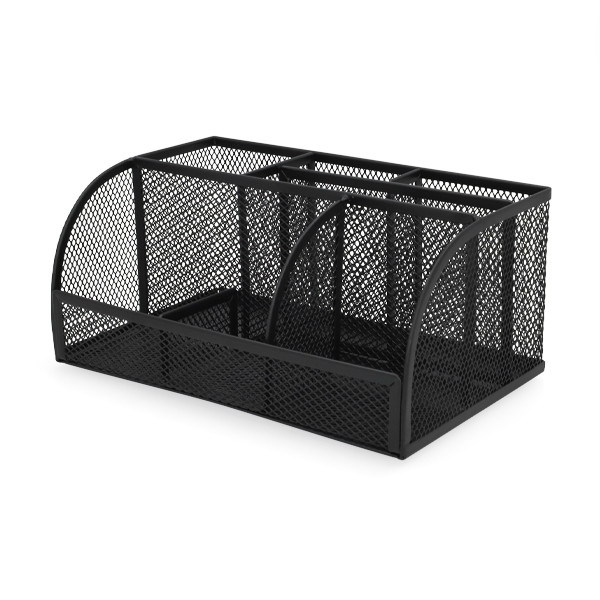 123ink black mesh desk organiser with 7 compartments 303083 - 1
