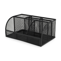 123ink black mesh desk organiser with 7 compartments 303083