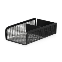 123ink black mesh notepad holder with 2 compartments 303086