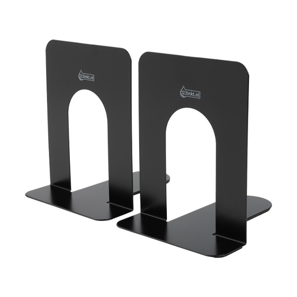 123ink black metal bookend, 14.5cm x 12cm x 15.2cm (2-pack) 3506290C 301315 - 3