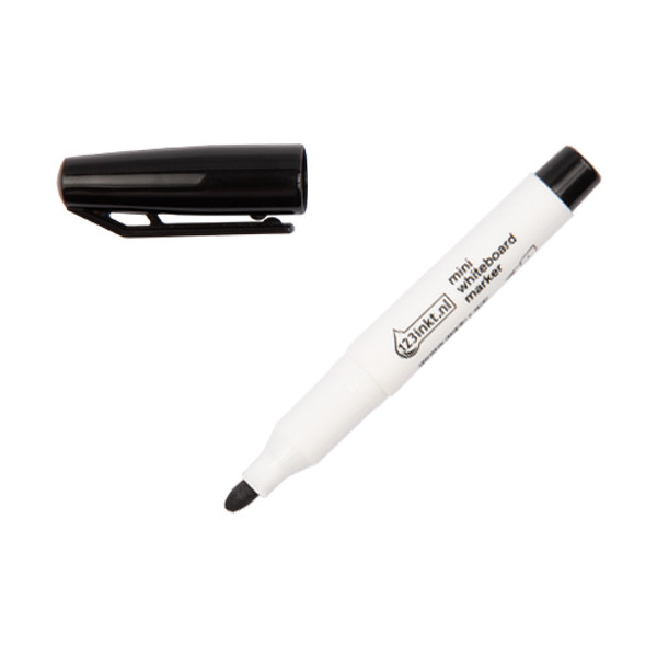 123ink black mini whiteboard marker (1mm round) 4-366001C 390566 - 1