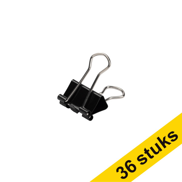 123ink black paper clamp, 19mm (36-pack)  302211 - 1