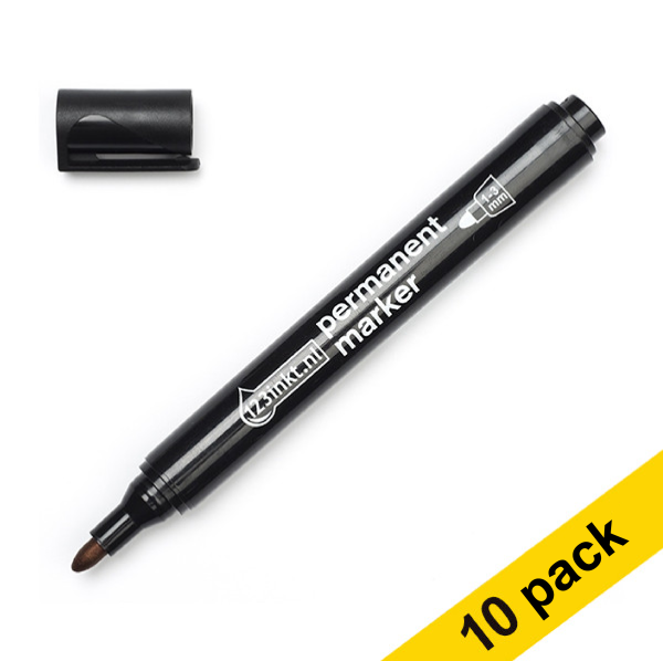 123ink black permanent marker (10-pack)  300397 - 1