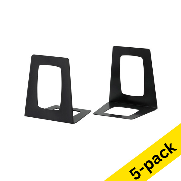 123ink black plastic bookends, 13.8cm x 17.8cm x 15.6cm (5 x 2-pack)  301404 - 1