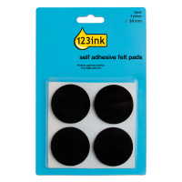123ink black round self-adhesive felt pads, 38mm (4-pack)  301011