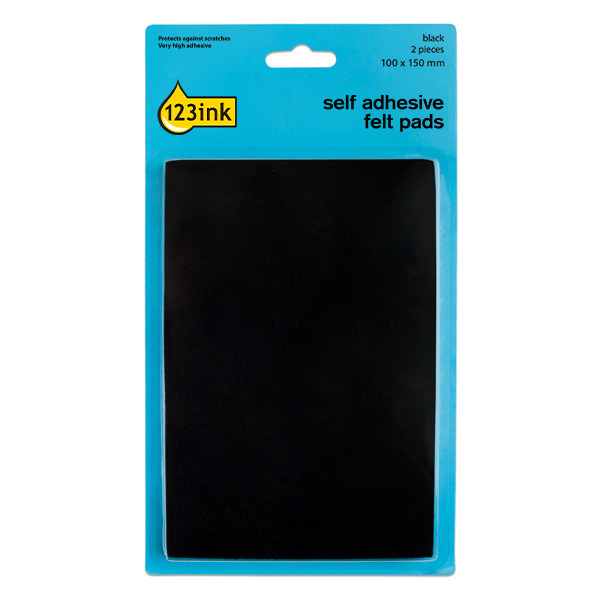 123ink black self-adhesive felt pads, 100mm x 150mm (2-pack) FP-C 301013 - 1