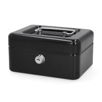 123ink black steel cash box, 15.2cm x 12.5cm x 8.1cm 302946