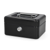 123ink black steel cash box, 15.2cm x 12.5cm x 8.1cm 302946 - 1