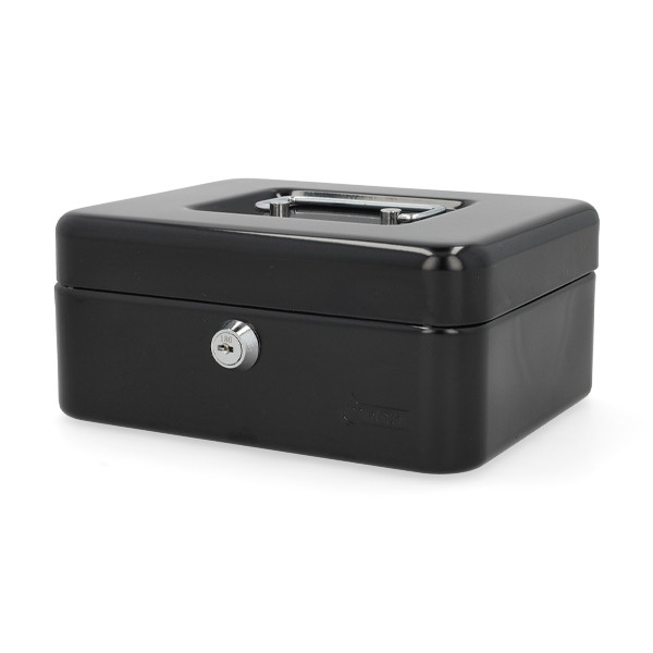 123ink black steel cash box, 20cm x 17cm x 9cm 302944 - 1