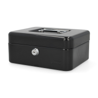 123ink black steel cash box, 20cm x 17cm x 9cm 302944
