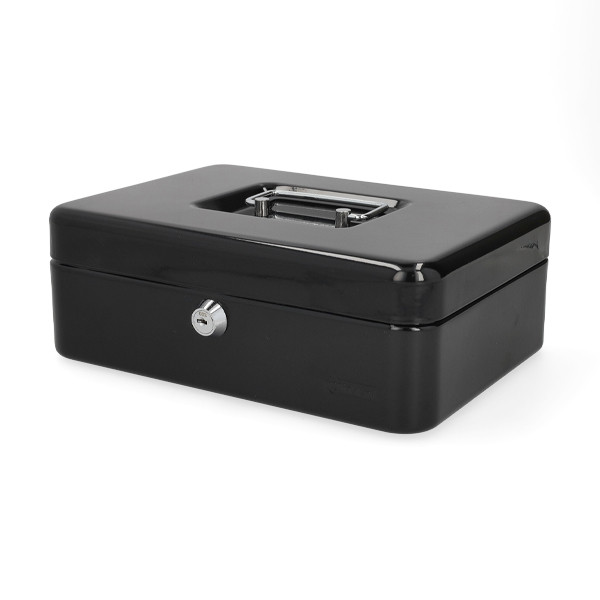123ink black steel cash box, 25cm x 19.1cm x 9cm 302942 - 1