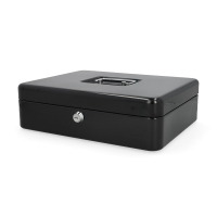 123ink black steel cash box, 30cm x 24.5cm x 9cm 302940