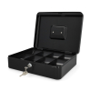 123ink black steel cash box, 30cm x 24.5cm x 9cm 302940 - 2