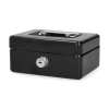 123ink black steel cash box with coin slot, 12.5cm x 9.5cm x 6cm 302937 - 1