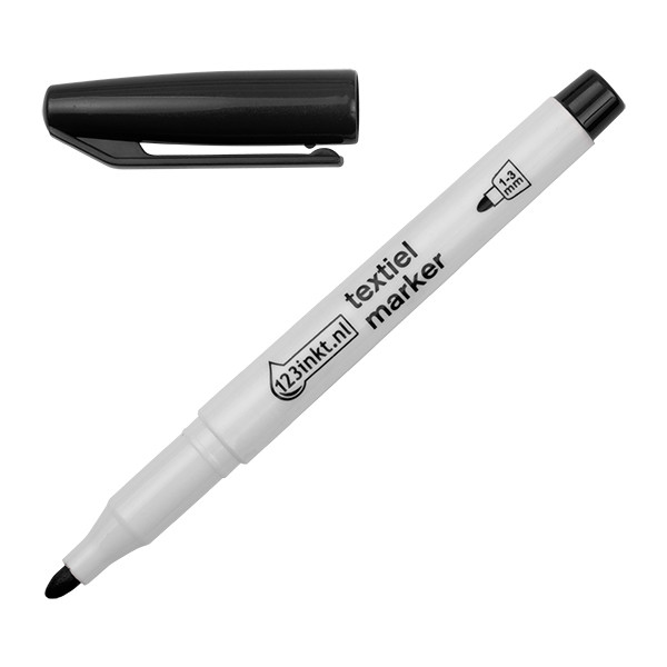 123ink black textile marker (1mm - 3mm round) 300840 - 1