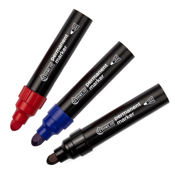 123ink black/red/blue permanent markers (3mm - 7mm round)  301194 - 1