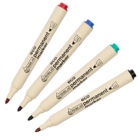 123ink black/red/blue/green eco permanent markers (1mm - 3mm round)  390601