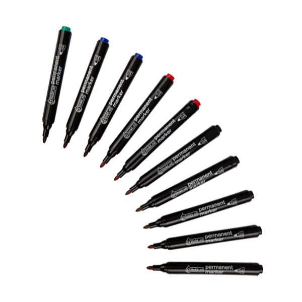 123ink black/red/blue/green permanent markers (10-pack)  390660 - 1