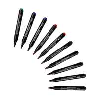 123ink black/red/blue/green permanent markers (10-pack)  390660