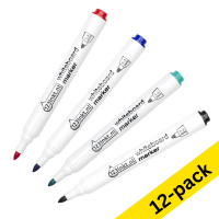 123ink black/red/blue/green whiteboard markers (12-pack)  302735