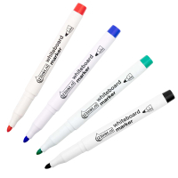 123ink black/red/blue/green whiteboard markers (1mm round) 301WP4C 301185