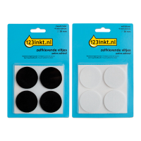 123ink black/white round self-adhesive felt pads, 38mm (8-pack)  301032