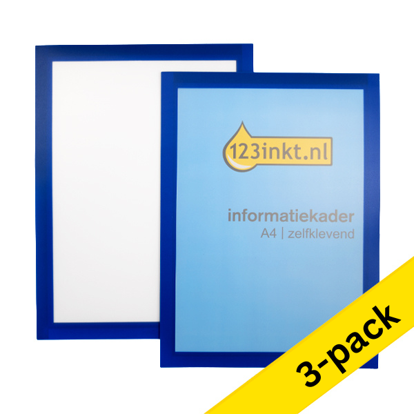 123ink blue A4 self-adhesive information frame (3 x 2-pack)  301726 - 1