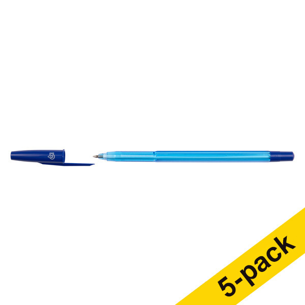 123ink blue ballpoint pen with cap (5-pack) 802052C 300976 - 1