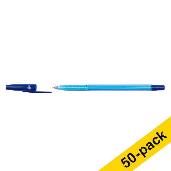 123ink blue ballpoint pen with cap (50-pack) 8373609C 300979 - 1