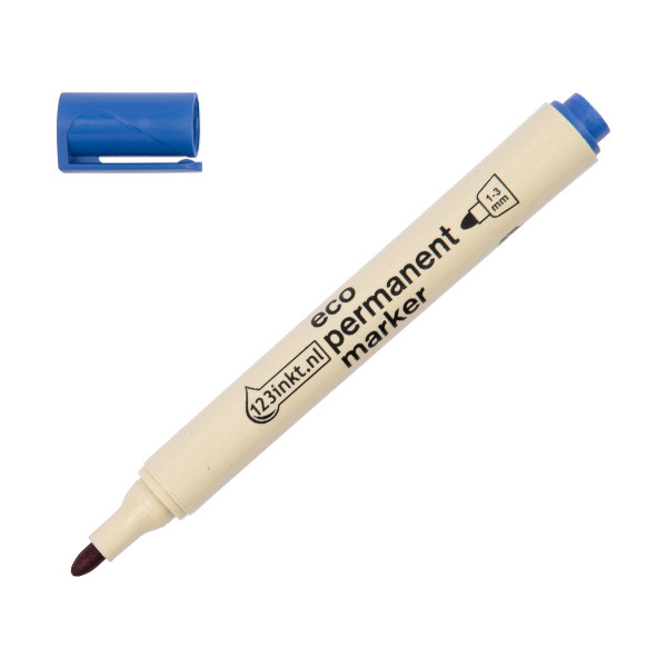 123ink blue eco permanent marker (1mm - 3mm round) 4-21003C 390597 - 1