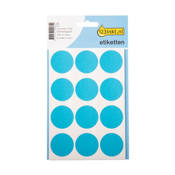 123ink blue marking dots, Ø 32mm (240 labels) AV-PET30BC 301492 - 1