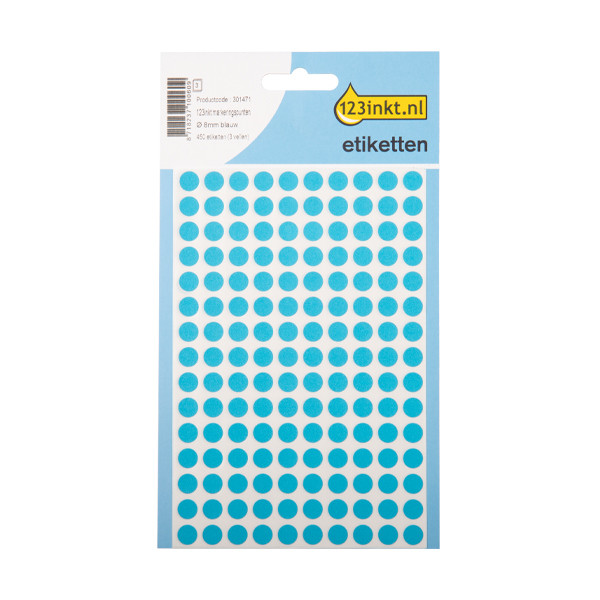 123ink blue marking dots, Ø 8mm (450 labels) 3011C AV-PSA08BC 301471 - 1