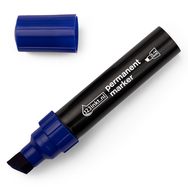 123ink blue permanent marker (5mm - 14mm chisel) 4-850003C 300838 - 1