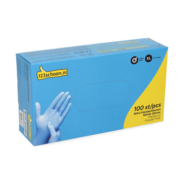 123ink blue powder free Nitrile gloves, size XL | 100-pack SDR07310 - 1