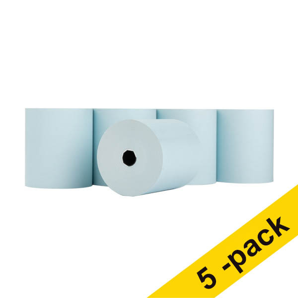 123ink blue thermal cash register roll, 80mm x 80mm x 12mm (5-pack) 302689 - 1