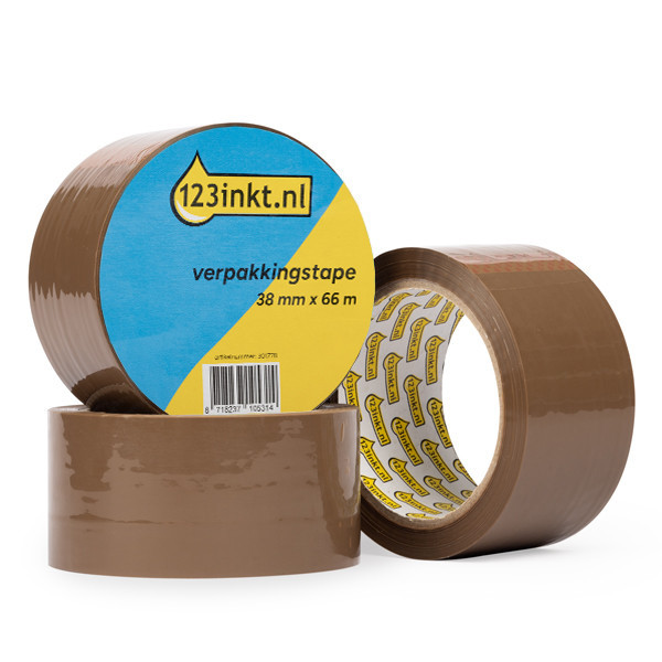 123ink brown packing tape, 38mm x 66m (3-pack) 57166-00000-05-3C 301981 - 1