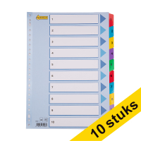 123ink coloured A4 cardboard indexes with 1-10 (23 holes)(10-pack)  301711
