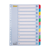 123ink coloured A4 cardboard indexes with 1-12 (23 holes) 100162C 301621